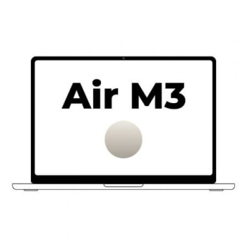 Apple Macbook Air 13,6'/ M3 8-Core CPU/ 16Gb/ 256Gb SSD/  8-Core GPU/ Blanco Estrella Apple Macbook Air 13,6'/ M3 8-Core CPU/ 16Gb/ 256Gb SSD/  8-Core GPU/ Blanco Estrella