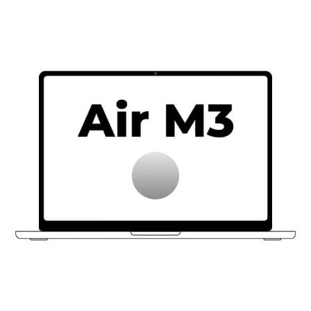 Apple Macbook Air 13,6'/ M3 8-Core CPU/ 24Gb/ 512Gb SSD/ 10-Core GPU/ Plata Apple Macbook Air 13,6'/ M3 8-Core CPU/ 24Gb/ 512Gb SSD/ 10-Core GPU/ Plata