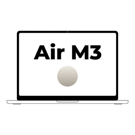 Apple Macbook Air 15' / M3 8-Core CPU/ 8Gb/ 512Gb SSD/ 10-Core GPU/ Blanco Estrella Apple Macbook Air 15' / M3 8-Core CPU/ 8Gb/ 512Gb SSD/ 10-Core GPU/ Blanco Estrella
