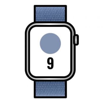 Apple Watch Series 9/ GPS/ 45mm/ Caja de Aluminio Plata/ Correa Deportiva Loop Azul Invierno Apple Watch Series 9/ GPS/ 45mm/ Caja de Aluminio Plata/ Correa Deportiva Loop Azul Invierno