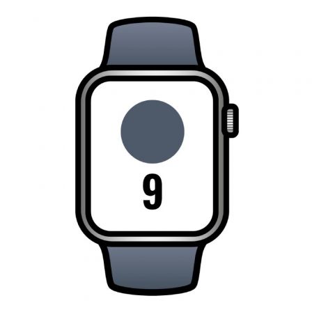 Apple Watch Series 9/ Gps/ Cellular/ 41 mm/ Caja de Acero Plata/ Correa deportiva Azul Tempestad M/L Apple Watch Series 9/ Gps/ Cellular/ 41 mm/ Caja de Acero Plata/ Correa deportiva Azul Tempestad M/L