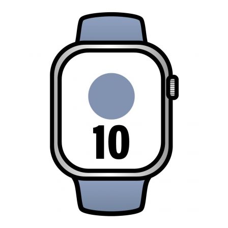 Apple Watch Series 10/ GPS/ 42mm/ Caja de Aluminio / Correa Deportiva Azul Denim M/L Apple Watch Series 10/ GPS/ 42mm/ Caja de Aluminio / Correa Deportiva Azul Denim M/L