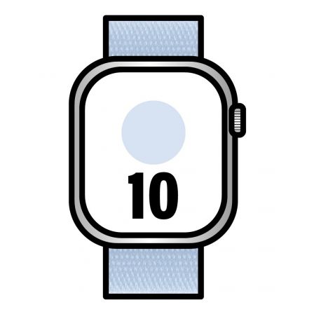 Apple Watch Series 10/ GPS/ 42mm/ Caja de Aluminio / Correa Loop Deportiva Azul Nube Apple Watch Series 10/ GPS/ 42mm/ Caja de Aluminio / Correa Loop Deportiva Azul Nube