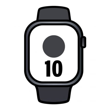 Apple Watch Series 10/ GPS/ 42mm/ Caja de Aluminio Negro Azabache / Correa Deportiva Negra S/M Apple Watch Series 10/ GPS/ 42mm/ Caja de Aluminio Negro Azabache / Correa Deportiva Negra S/M