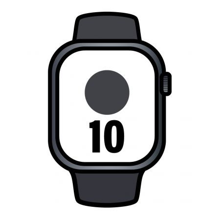 Apple Watch Series 10/ GPS/ 46mm/ Caja de Aluminio Negro Azabache / Correa Deportiva Negra S/M Apple Watch Series 10/ GPS/ 46mm/ Caja de Aluminio Negro Azabache / Correa Deportiva Negra S/M