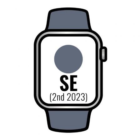 Apple Watch SE 2 Gen 2023/ GPS/ Cellular/ 44mm/ Caja de Aluminio Plata/ Correa Deportiva Azul Tempestad M/L Apple Watch SE 2 Gen 2023/ GPS/ Cellular/ 44mm/ Caja de Aluminio Plata/ Correa Deportiva Azul Tempestad M/L