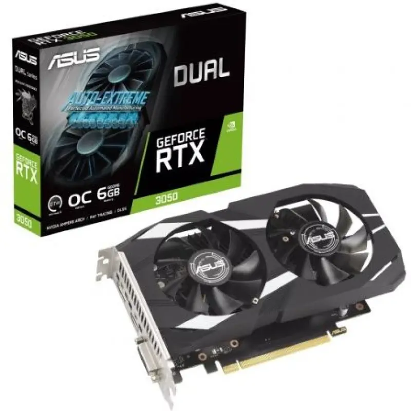 Tarjeta Gráfica Asus Dual GeForce RTX 3050 OC Edition/ 6GB GDDR6 Tarjeta Gráfica Asus Dual GeForce RTX 3050 OC Edition/ 6GB GDDR6