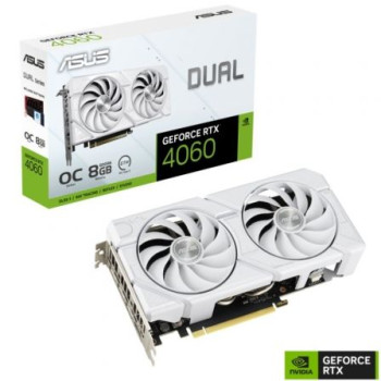 Tarjeta Gráfica Asus Dual GeForce RTX 4060 EVO OC White Edition/ 8GB GDDR6 Tarjeta Gráfica Asus Dual GeForce RTX 4060 EVO OC White Edition/ 8GB GDDR6