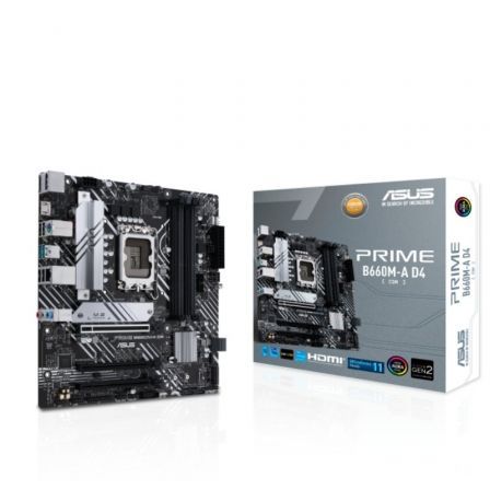 Placa Base Asus Prime B660M-A D4-CSM/ Socket 1700/ Micro ATX Placa Base Asus Prime B660M-A D4-CSM/ Socket 1700/ Micro ATX