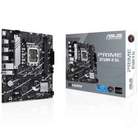 Placa Base Asus PRIME B760M-R D4 Socket 1700/ Micro ATX Placa Base Asus PRIME B760M-R D4 Socket 1700/ Micro ATX