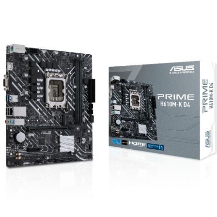 Placa Base Asus Prime H610M-K D4/ Socket 1700/ Micro ATX Placa Base Asus Prime H610M-K D4/ Socket 1700/ Micro ATX