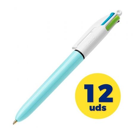 Caja de Bolígrafos de Tinta de Aceite Retráctil Bic Fashion 887777/ 12 unidades/ 4 Colores de Tinta/ Cuerpo Color Azul Pastel Caja de Bolígrafos de Tinta de Aceite Retráctil Bic Fashion 887777/ 12 unidades/ 4 Colores de Tinta/ Cuerpo Color Azul Pastel
