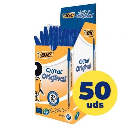 Caja de Bolígrafos de Tinta de Aceite Bic Cristal Original 8373609/ 50 unidades/ Azules Caja de Bolígrafos de Tinta de Aceite Bic Cristal Original 8373609/ 50 unidades/ Azules