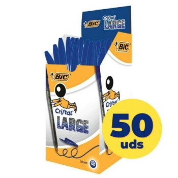 Caja de Bolígrafos de Tinta de Aceite Bic Cristal Large 880656/ 50 unidades/ Azules Caja de Bolígrafos de Tinta de Aceite Bic Cristal Large 880656/ 50 unidades/ Azules