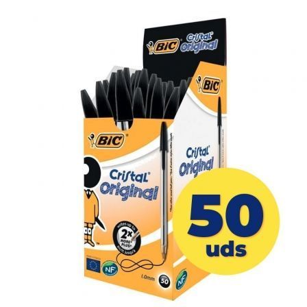 Caja de Bolígrafos de Tinta de Aceite Bic Cristal Original 8373639/ 50 unidades/ Negros Caja de Bolígrafos de Tinta de Aceite Bic Cristal Original 8373639/ 50 unidades/ Negros