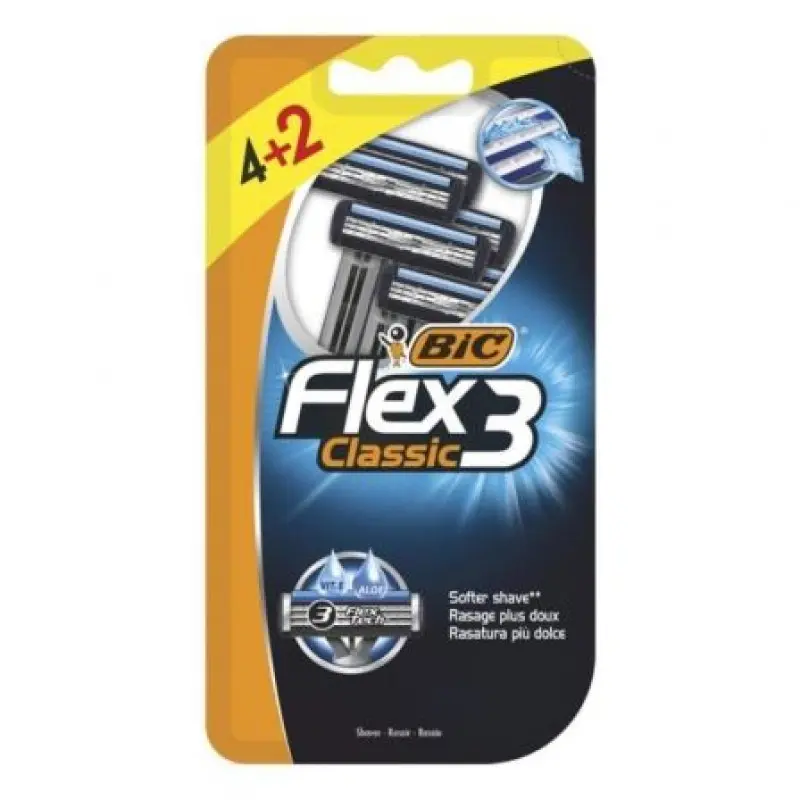 Cuchilla de Afeitar Bic Flex3 Classic/ 6 uds Cuchilla de Afeitar Bic Flex3 Classic/ 6 uds