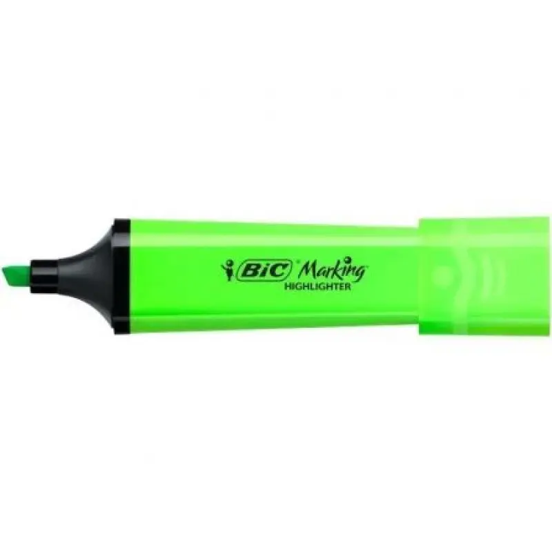 Caja de Marcadores Fluorescentes Bic Highlighter Flat Neón/ 12 unidades/ Verdes Caja de Marcadores Fluorescentes Bic Highlighter Flat Neón/ 12 unidades/ Verdes
