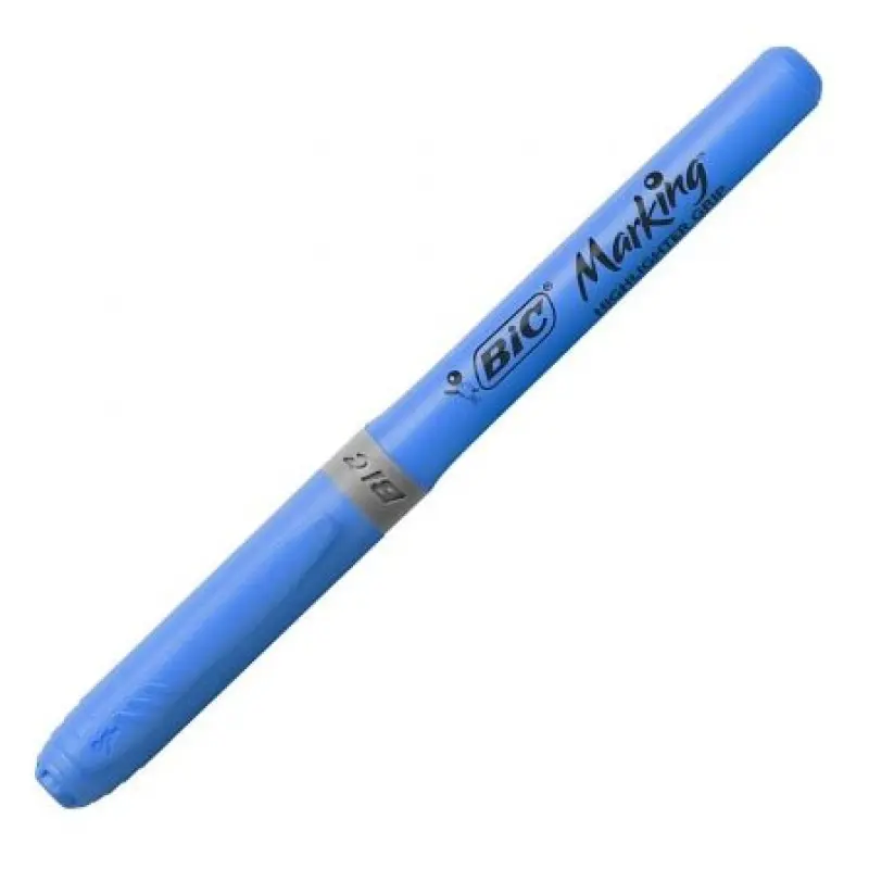 Caja de Marcadores Fluorescentes Bic Marking Highlighter Grip/ 12 unidades/ Azules Caja de Marcadores Fluorescentes Bic Marking Highlighter Grip/ 12 unidades/ Azules