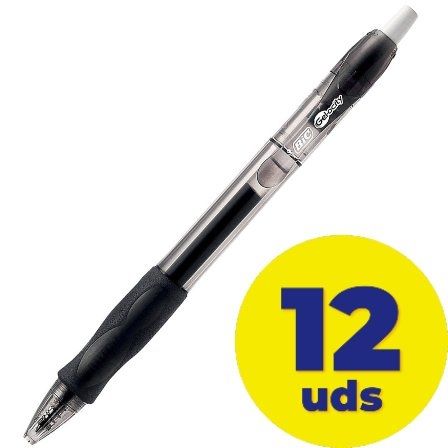 Caja de Bolígrafos de Tinta de Gel Bic Gelocity 829157/ 12 unidades/ Negros Caja de Bolígrafos de Tinta de Gel Bic Gelocity 829157/ 12 unidades/ Negros