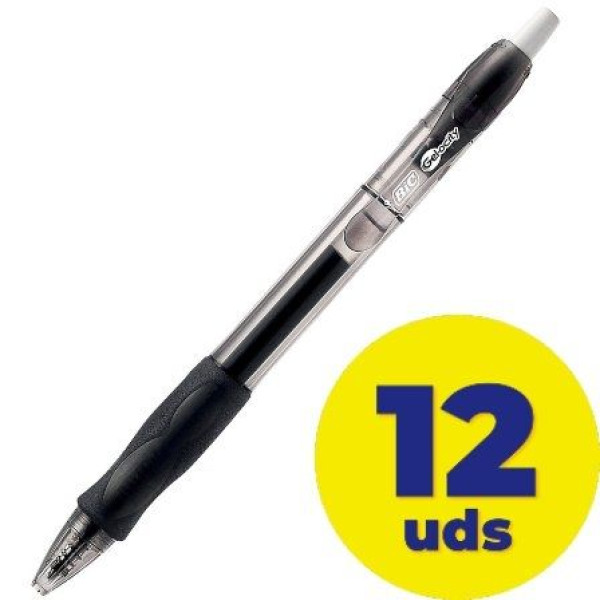 Caja de Bolígrafos de Tinta de Gel Bic Gelocity 829157/ 12 unidades/ Negros
