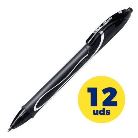 Caja de Bolígrafos de Tinta de Gel Retráctil Bic Gelocity Quick Dry 949873/ 12 unidades/ Negros Caja de Bolígrafos de Tinta de Gel Retráctil Bic Gelocity Quick Dry 949873/ 12 unidades/ Negros