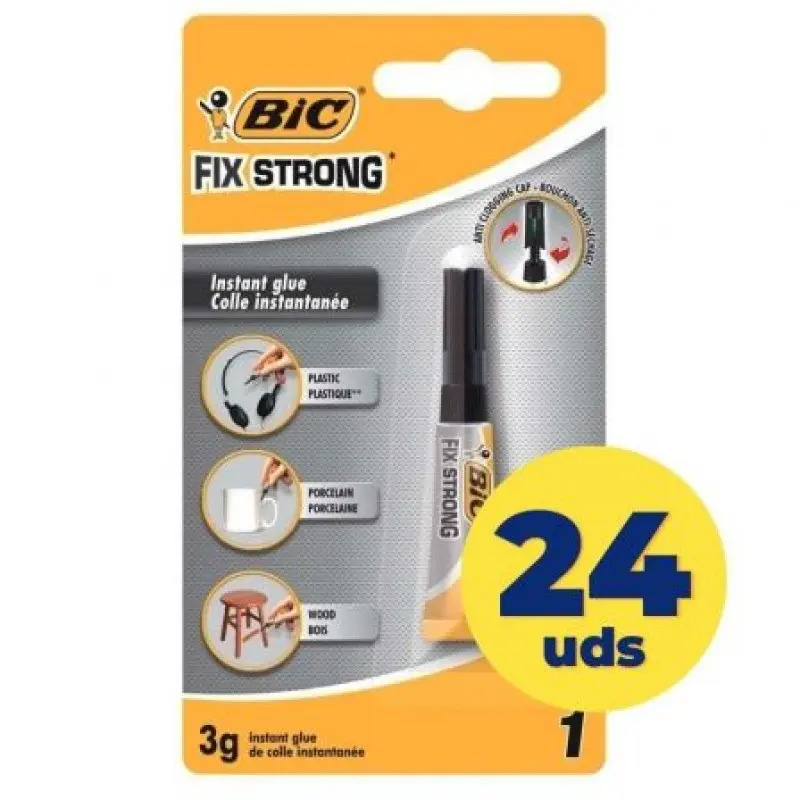 Caja de Pegamento en Tubo Bic Fix Strong/ 3g/ 24 unidades Caja de Pegamento en Tubo Bic Fix Strong/ 3g/ 24 unidades