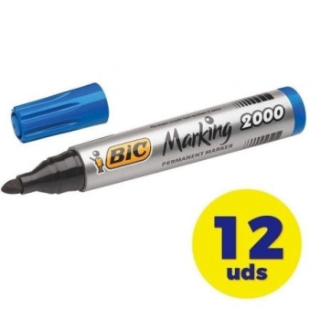 Caja de Rotuladores de Punta Fibra Acrílica Permanente Bic Marking 2000/ 4.9mm/ 12 unidades/ Azules Caja de Rotuladores de Punta Fibra Acrílica Permanente Bic Marking 2000/ 4.9mm/ 12 unidades/ Azules