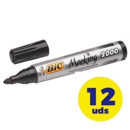 Caja de Rotuladores Punta Fibra Acrílica Permanente Bic Marking 2000/ 4.9mm/ 12 unidades/ Negros Caja de Rotuladores Punta Fibra Acrílica Permanente Bic Marking 2000/ 4.9mm/ 12 unidades/ Negros