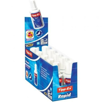 Caja de Correctores de Escritura Líquida Bic Tipp-Ex Rapid Fluid/ 20ml/ 10 unidades Caja de Correctores de Escritura Líquida Bic Tipp-Ex Rapid Fluid/ 20ml/ 10 unidades