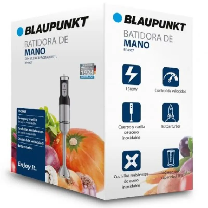 Batidora de mano Blaupunkt BP4007/ 1500W/ Capacidad 1L Batidora de mano Blaupunkt BP4007/ 1500W/ Capacidad 1L