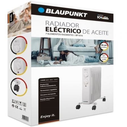 Radiador de Aceite Blaupunkt BP1016/ 1500W/ 7 Elementos Caloríficos Radiador de Aceite Blaupunkt BP1016/ 1500W/ 7 Elementos Caloríficos