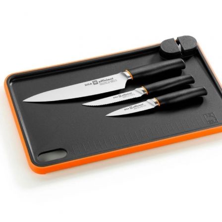 Pack 3 Cuchillos Bra Efficient A198021 con tabla para cortar Pack 3 Cuchillos Bra Efficient A198021 con tabla para cortar