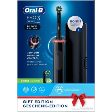Cepillo Dental Braun Oral-B Vitality Pro 3 3500/ Incluye 2 Recambios/ Negro Cepillo Dental Braun Oral-B Vitality Pro 3 3500/ Incluye 2 Recambios/ Negro