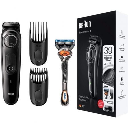 Cortabarbas Braun Beardtrimmer Series 3000 BT3242/ con Batería/ Incluye Gillette F5 ProGlide Cortabarbas Braun Beardtrimmer Series 3000 BT3242/ con Batería/ Incluye Gillette F5 ProGlide