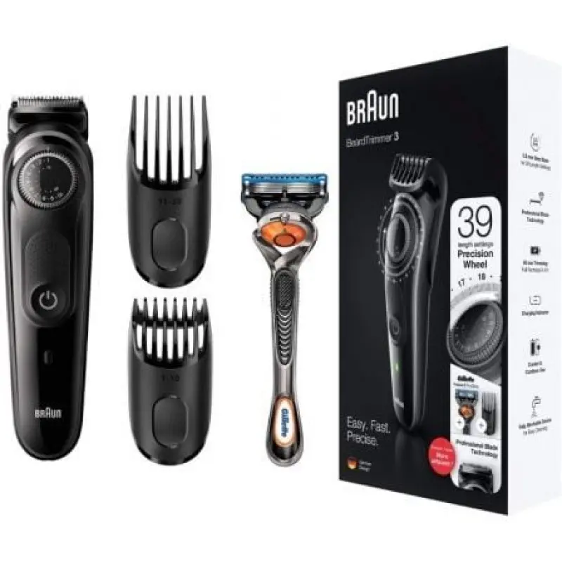 Cortabarbas Braun Beardtrimmer Series 3000 BT3242/ con Batería/ Incluye Gillette F5 ProGlide Cortabarbas Braun Beardtrimmer Series 3000 BT3242/ con Batería/ Incluye Gillette F5 ProGlide