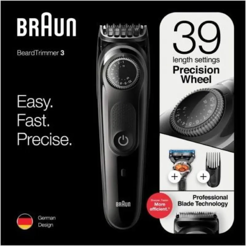 Cortabarbas Braun Beardtrimmer Series 3000 BT3242/ con Batería/ Incluye Gillette F5 ProGlide Cortabarbas Braun Beardtrimmer Series 3000 BT3242/ con Batería/ Incluye Gillette F5 ProGlide