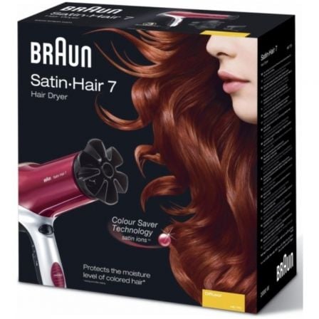 Secador Braun Satin Hair 7 HD770E/ 2200W/ Iónico/ Rojo y Plata Secador Braun Satin Hair 7 HD770E/ 2200W/ Iónico/ Rojo y Plata