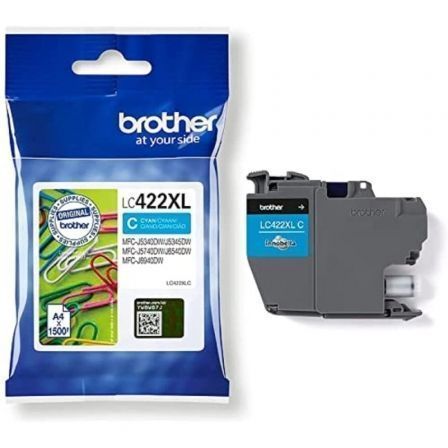 Cartucho de Tinta Original Brother LC-422 XL Alta Capacidad/ Cian Cartucho de Tinta Original Brother LC-422 XL Alta Capacidad/ Cian