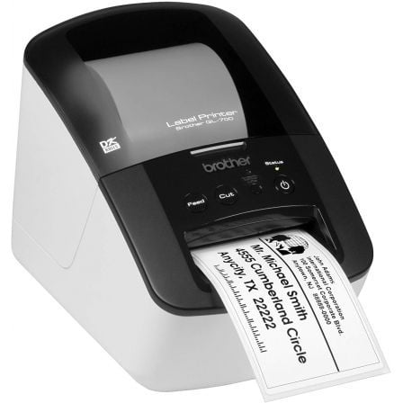 Impresora de Etiquetas Brother QL-700/ Térmica/ Ancho etiqueta 62mm/ USB/ Blanca y Negra Impresora de Etiquetas Brother QL-700/ Térmica/ Ancho etiqueta 62mm/ USB/ Blanca y Negra