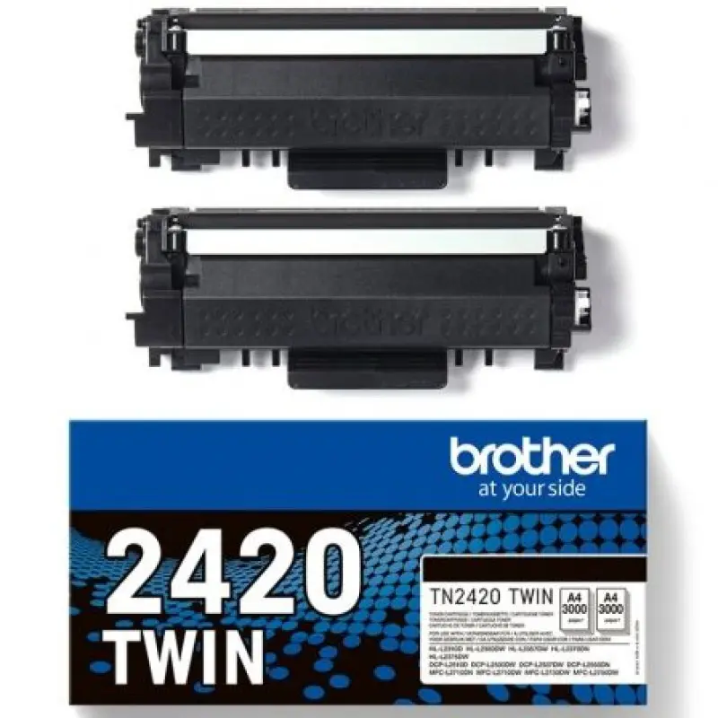 Tóner Original Brother TN2420TWIN Multipack XL Alta Capacidad/ 2x Negro Tóner Original Brother TN2420TWIN Multipack XL Alta Capacidad/ 2x Negro