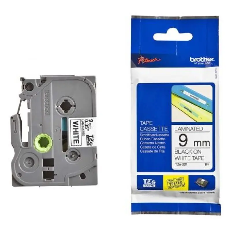 Cinta Laminada Original Brother TZe-221/ Blanca Cinta Laminada Original Brother TZe-221/ Blanca