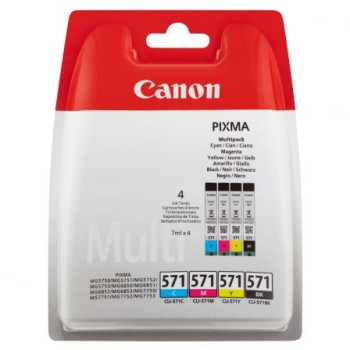 Cartucho de Tinta Original Canon CLI-571 Multipack/ Cian/ Magenta/ Amarillo/ Negro Cartucho de Tinta Original Canon CLI-571 Multipack/ Cian/ Magenta/ Amarillo/ Negro