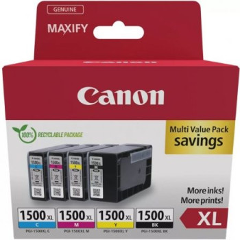 Cartucho de Tinta Original Canon PGI-1500XL Multipack Alta Capacidad/ Cian/ Magenta/ Amarillo/ Negro Cartucho de Tinta Original Canon PGI-1500XL Multipack Alta Capacidad/ Cian/ Magenta/ Amarillo/ Negro