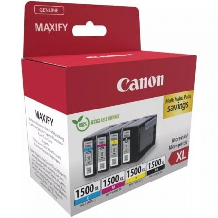 Cartucho de Tinta Original Canon PGI-1500XL Multipack Alta Capacidad/ Cian/ Magenta/ Amarillo/ Negro Cartucho de Tinta Original Canon PGI-1500XL Multipack Alta Capacidad/ Cian/ Magenta/ Amarillo/ Negro