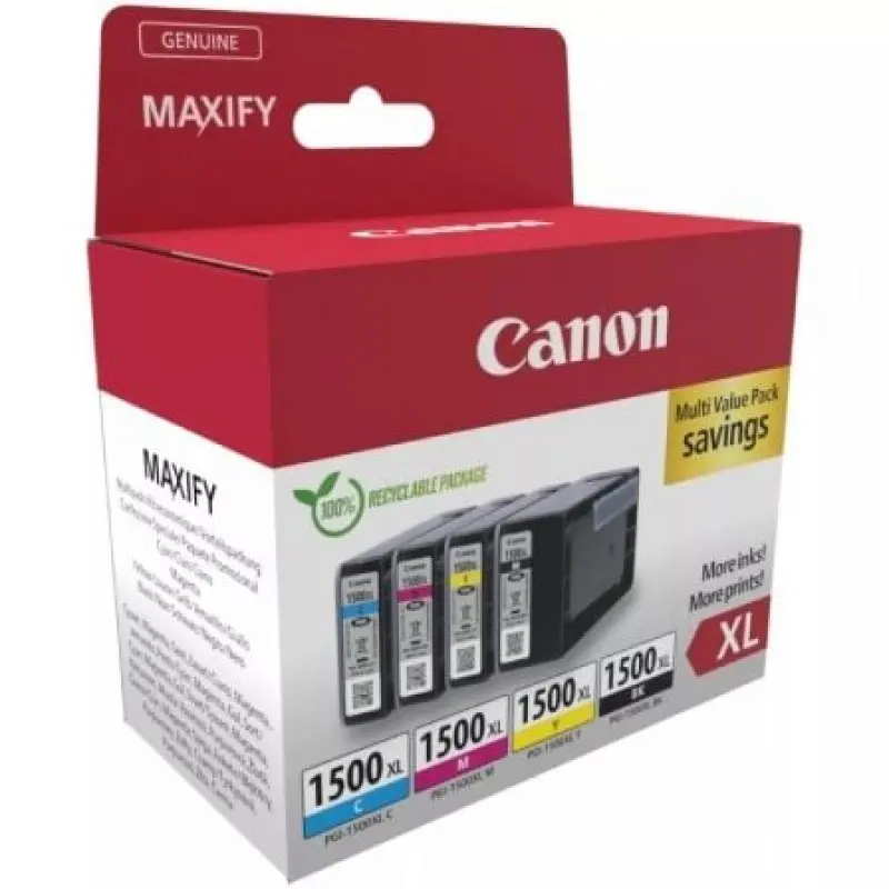 Cartucho de Tinta Original Canon PGI-1500XL Multipack Alta Capacidad/ Cian/ Magenta/ Amarillo/ Negro Cartucho de Tinta Original Canon PGI-1500XL Multipack Alta Capacidad/ Cian/ Magenta/ Amarillo/ Negro
