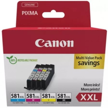 Cartucho de Tinta Original Canon CLI-581XXL Multipack Alta Capacidad/ Cian/ Magenta/ Amarillo/ Negro Cartucho de Tinta Original Canon CLI-581XXL Multipack Alta Capacidad/ Cian/ Magenta/ Amarillo/ Negro