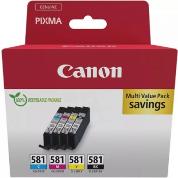 Cartucho de Tinta Original Canon CLI-581 XL Multipack/ Cian/ Magenta/ Amarillo/ Negro Cartucho de Tinta Original Canon CLI-581 XL Multipack/ Cian/ Magenta/ Amarillo/ Negro