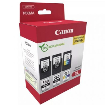 Cartucho de Tinta Original Canon PG-560XL + CL-561XL Multipack Alta Capacidad/ 2x Negro/ Tricolor Cartucho de Tinta Original Canon PG-560XL + CL-561XL Multipack Alta Capacidad/ 2x Negro/ Tricolor