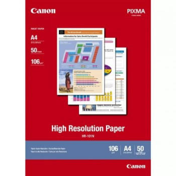 Papel para Impresora de Inyección de Tinta Canon HR-101N/ 21 x 29.7cm/ 106g/ 50 Hojas Papel para Impresora de Inyección de Tinta Canon HR-101N/ 21 x 29.7cm/ 106g/ 50 Hojas