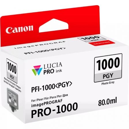 Cartucho de Tinta Original Canon PFI-1000PGY/ Gris Foto Cartucho de Tinta Original Canon PFI-1000PGY/ Gris Foto